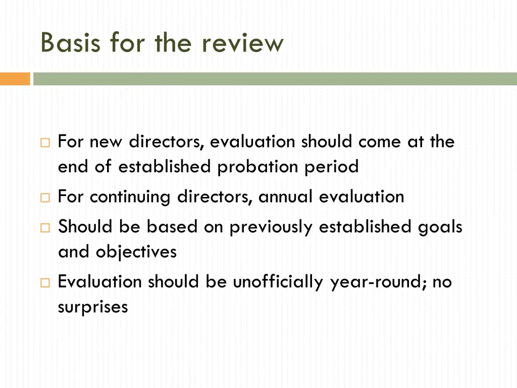 basis for the review