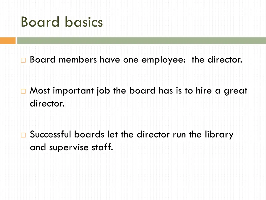 board basics