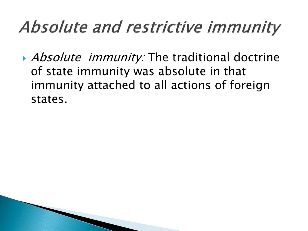 absolute immunity the traditional doctrine