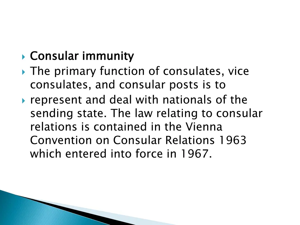 consular immunity the primary function