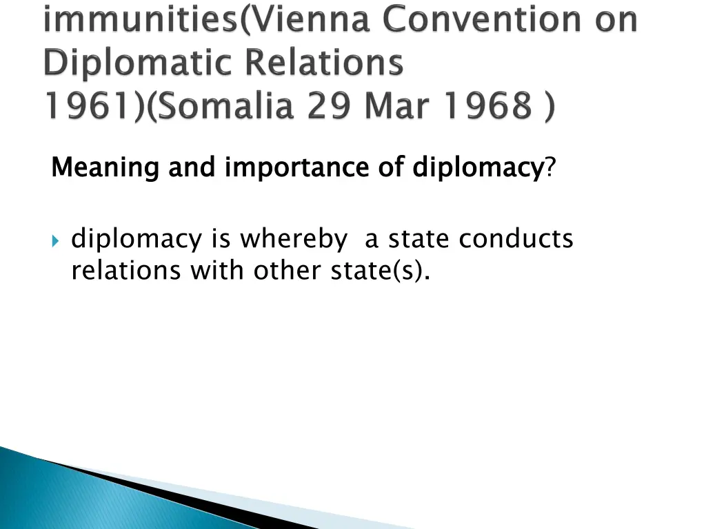 meaning and importance of diplomacy