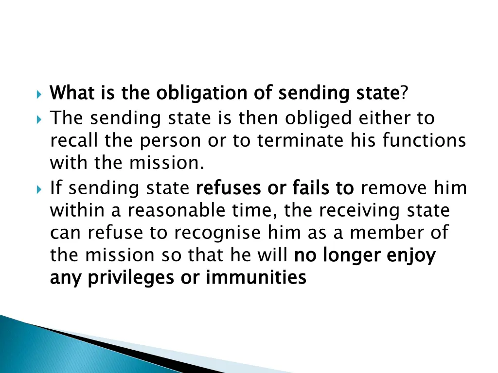 what is the obligation of sending state