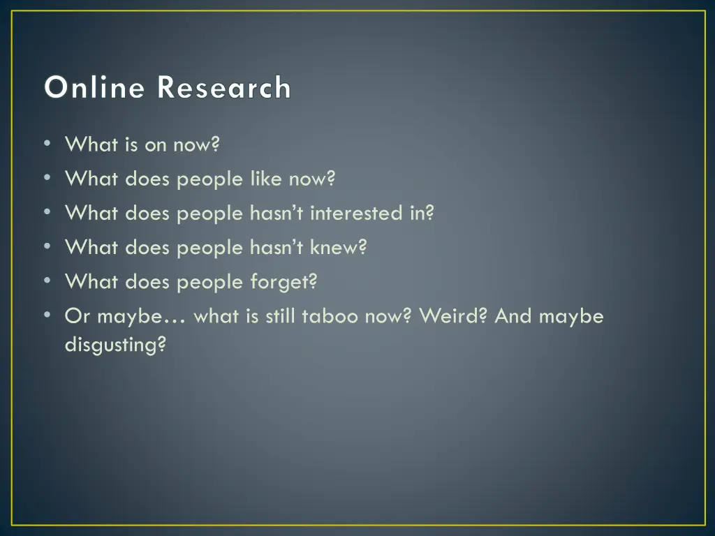 online research