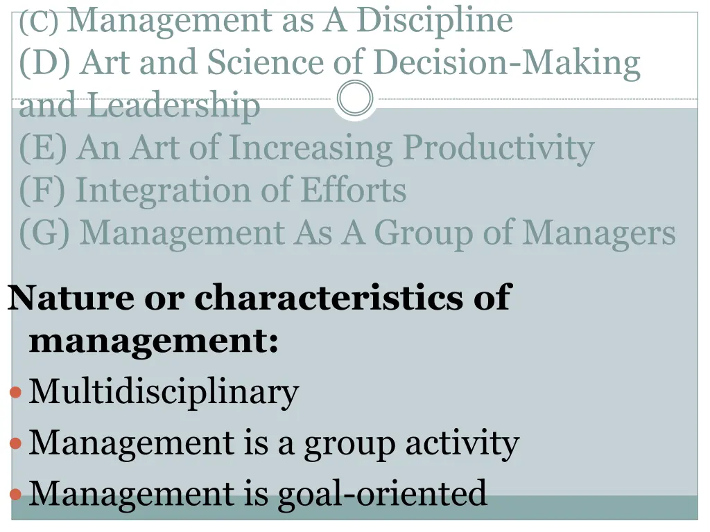 c management as a discipline d art and science