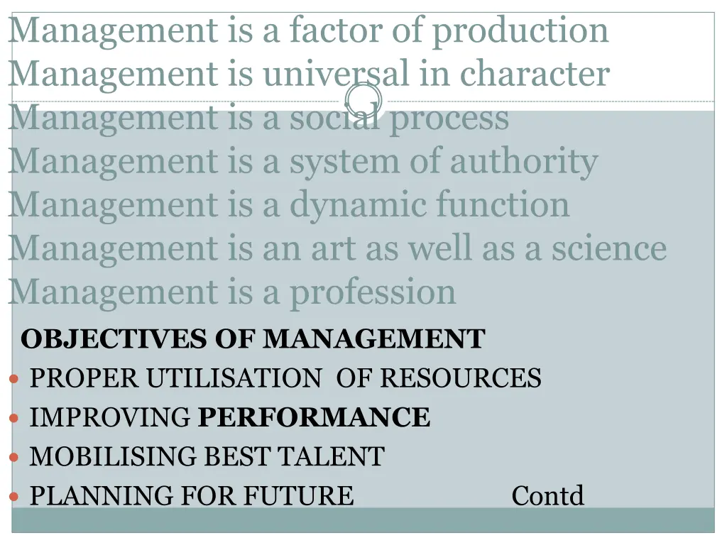 management is a factor of production management