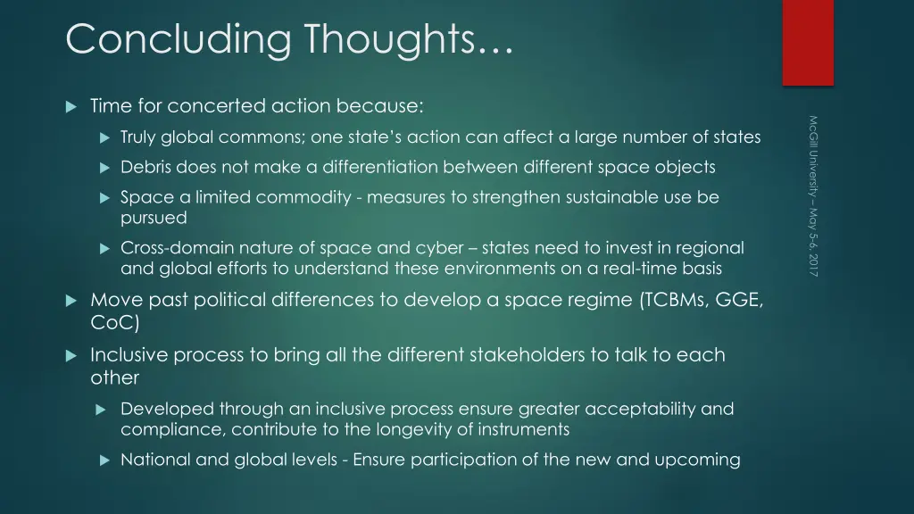 concluding thoughts
