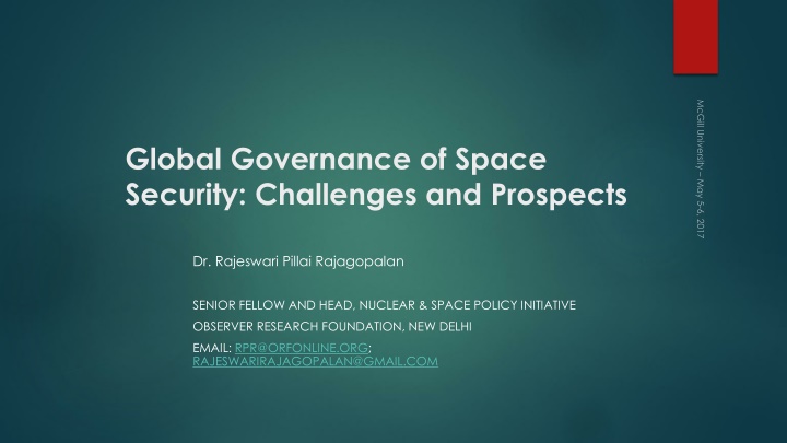 global governance of space security challenges
