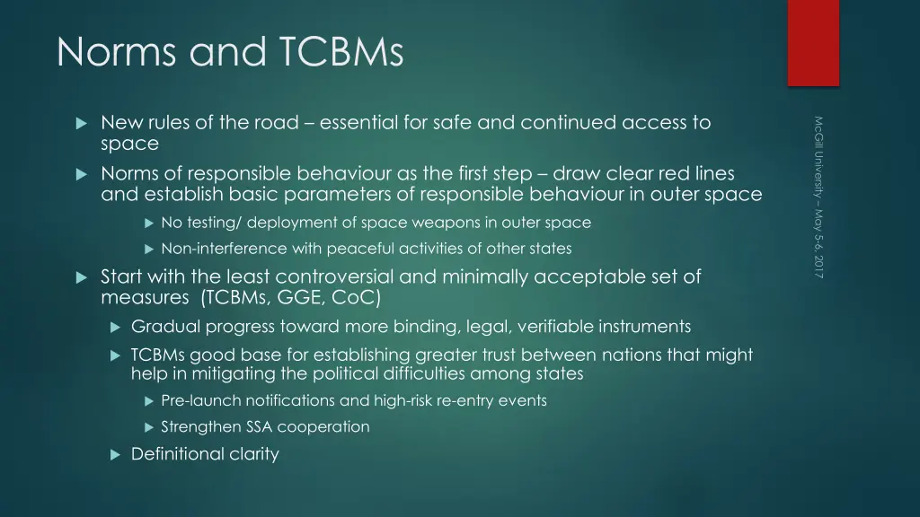 norms and tcbms
