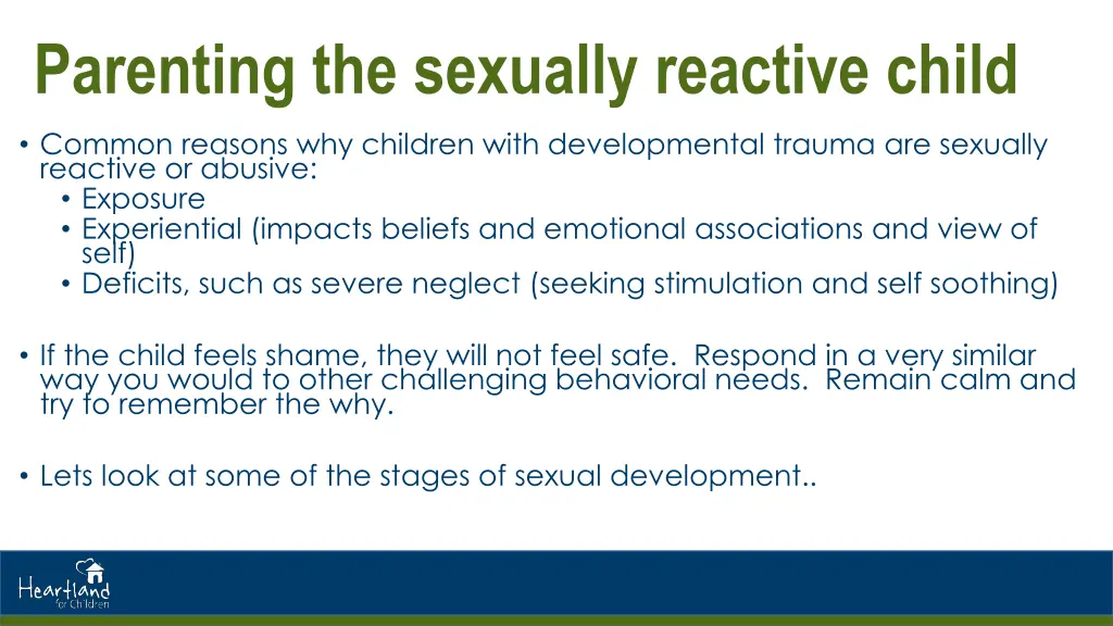 parenting the sexually reactive child