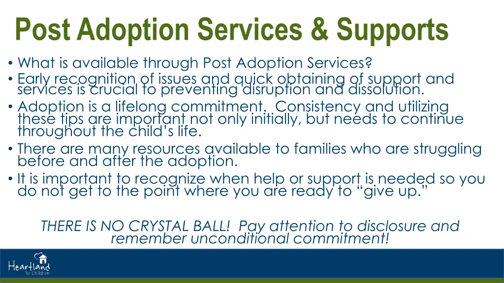 post adoption services supports what is available