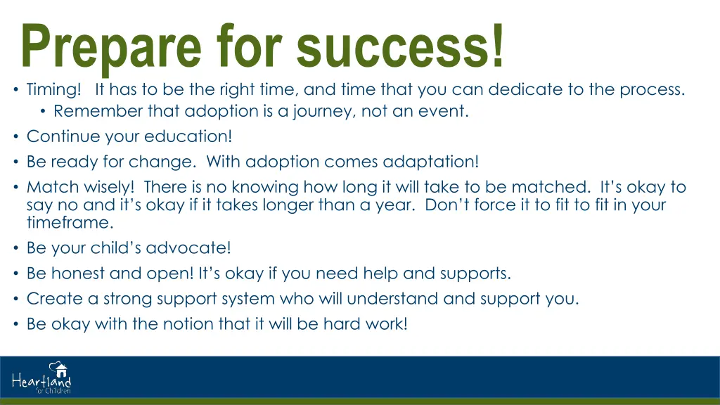 prepare for success timing it has to be the right