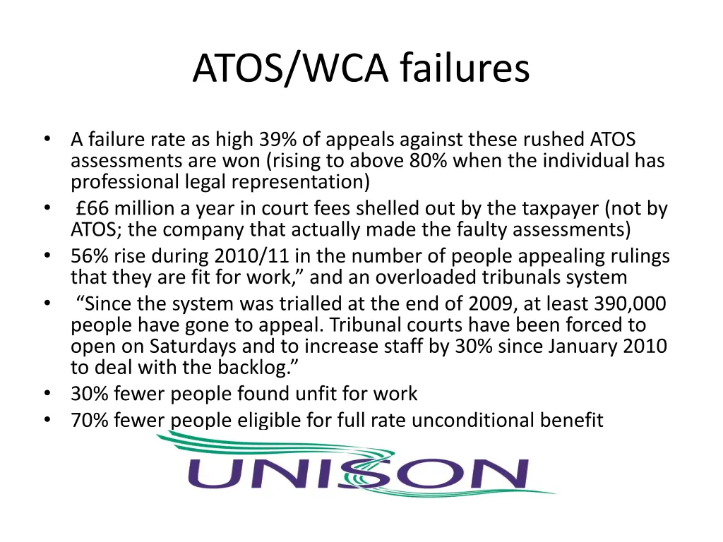 atos wca failures