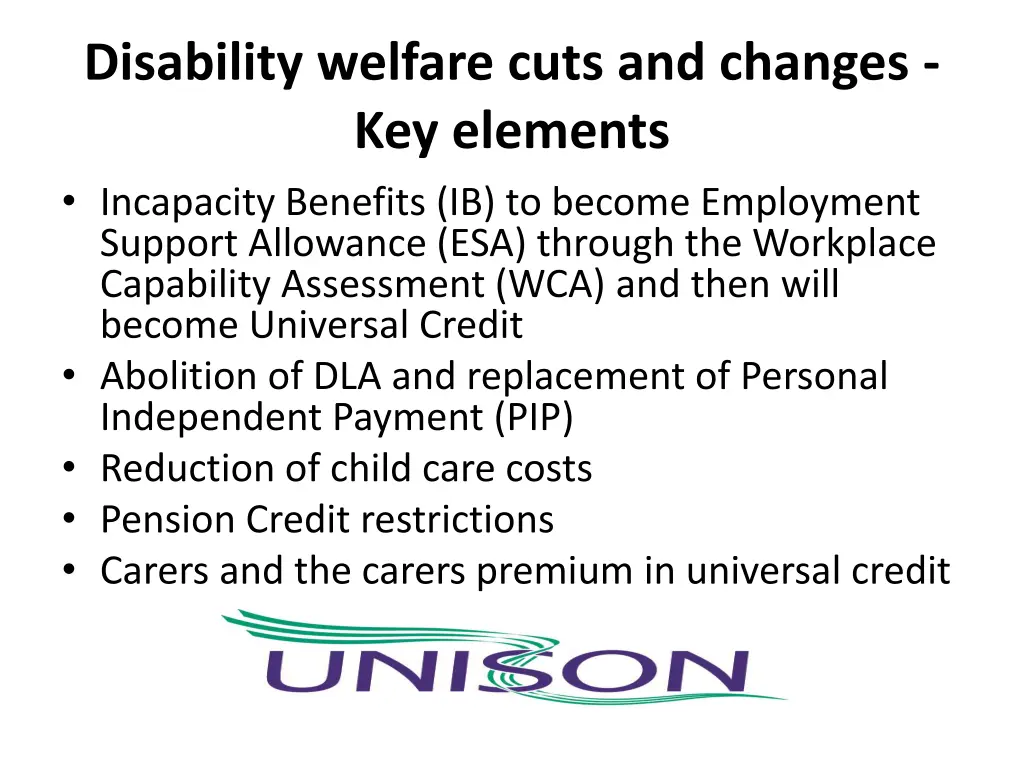 disability welfare cuts and changes key elements 1