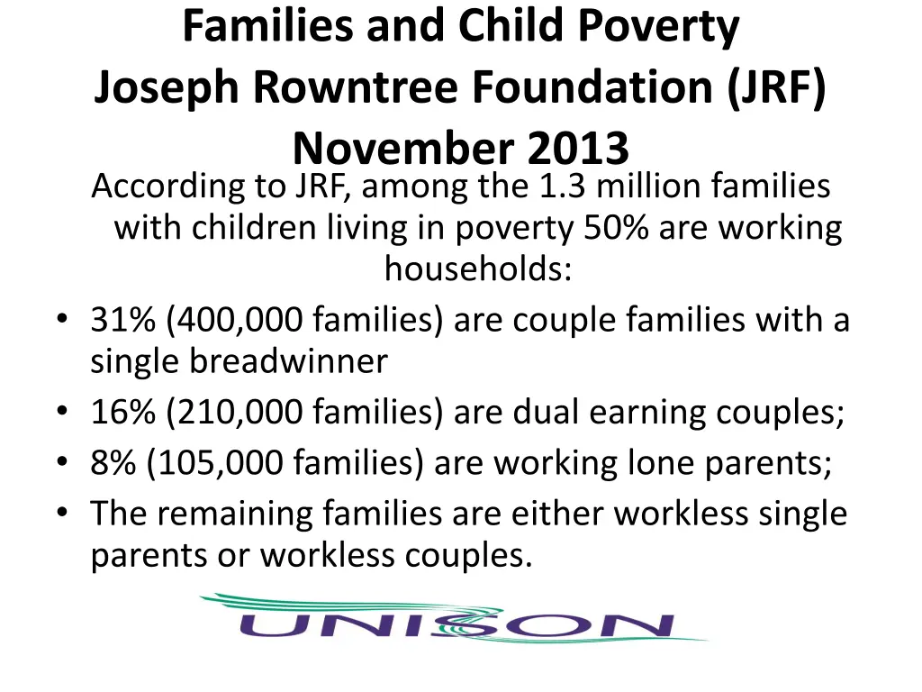 families and child poverty joseph rowntree