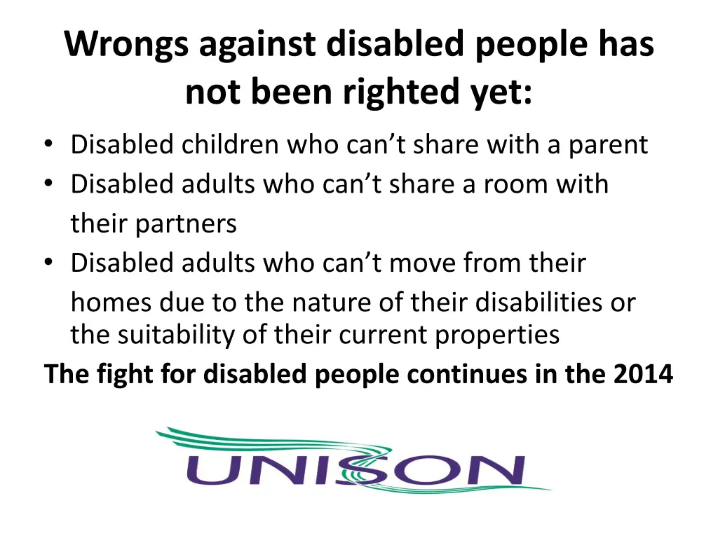 wrongs against disabled people has not been