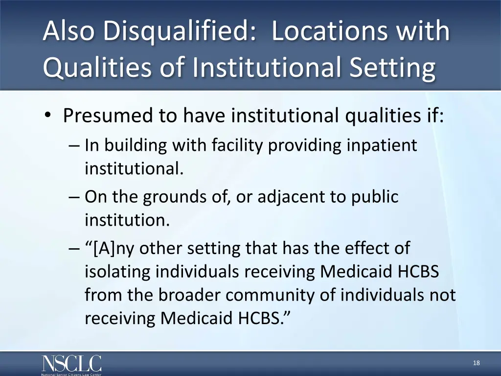 also disqualified locations with qualities