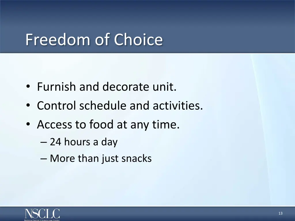 freedom of choice