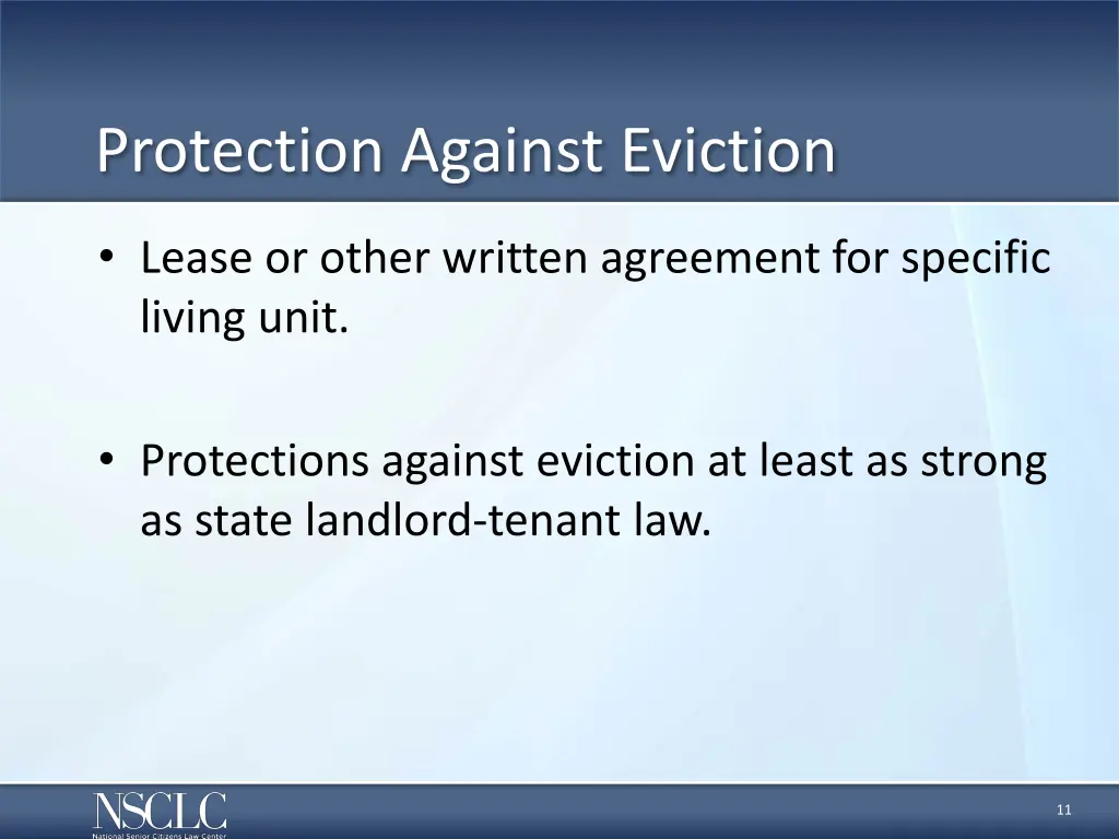 protection against eviction