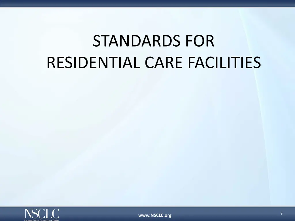 standards for residential care facilities