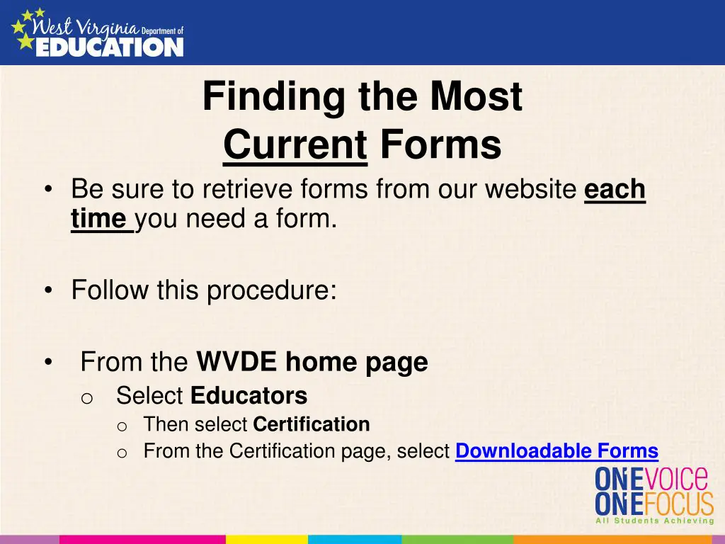 finding the most current forms be sure
