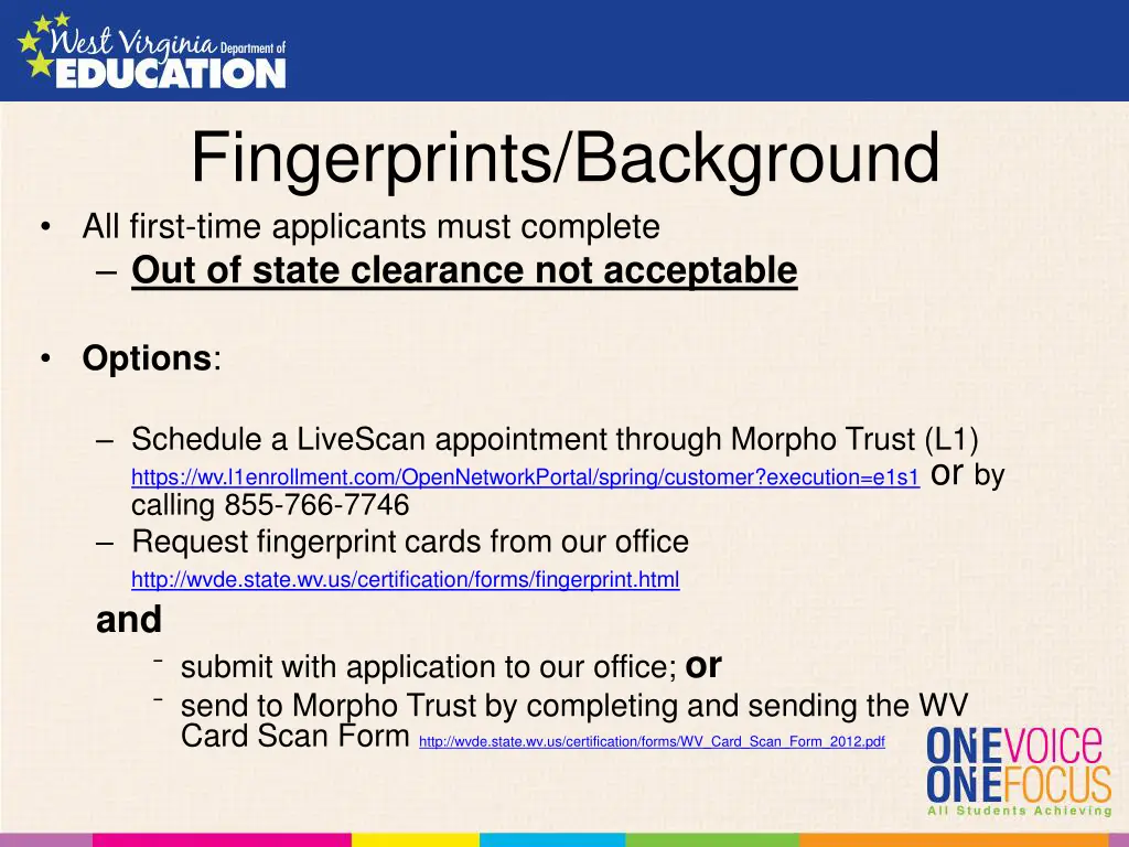 fingerprints background all first time applicants