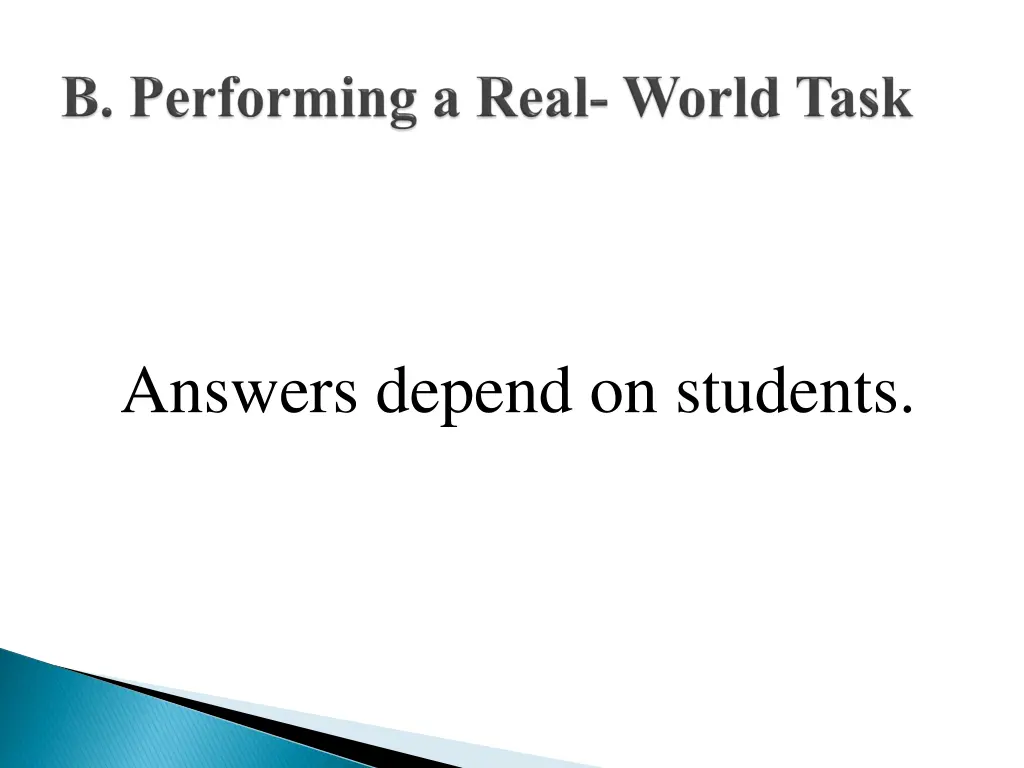 answers depend on students