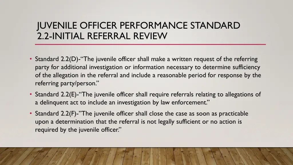 juvenile officer performance standard 2 2 initial 1