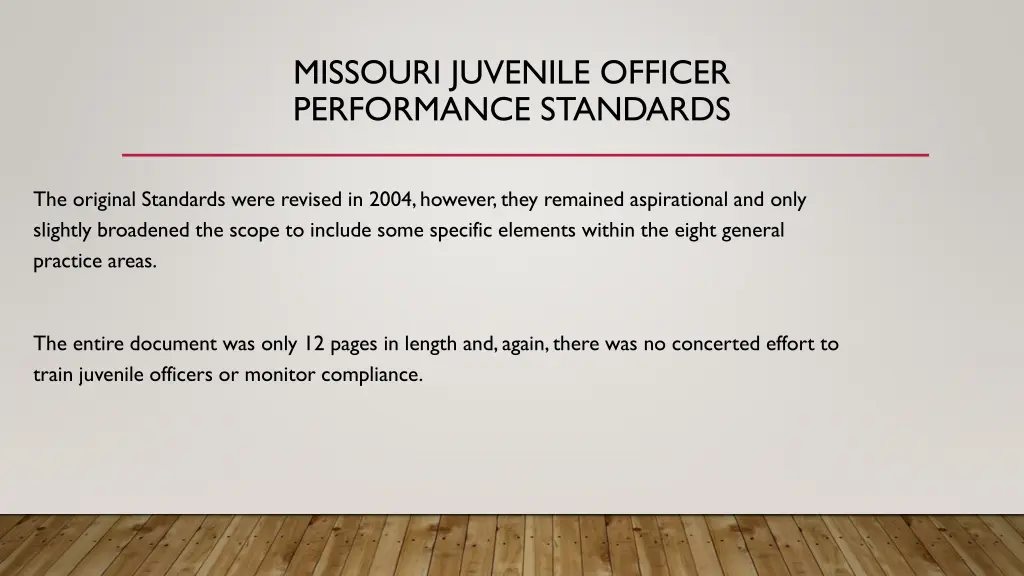 missouri juvenile officer performance standards 2