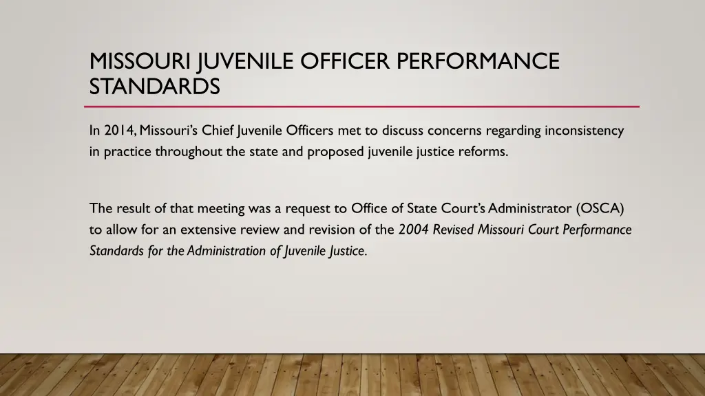 missouri juvenile officer performance standards 3