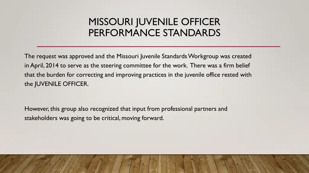 missouri juvenile officer performance standards 4