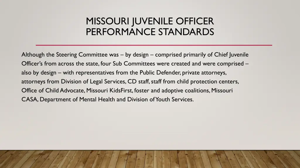 missouri juvenile officer performance standards 5
