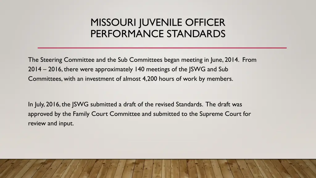 missouri juvenile officer performance standards 6