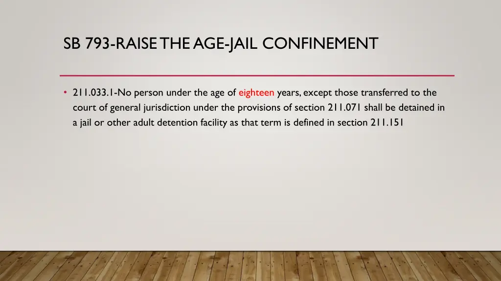 sb 793 raise the age jail confinement