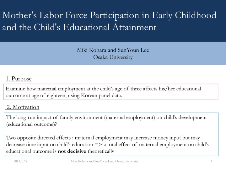 mother s labor force participation in early