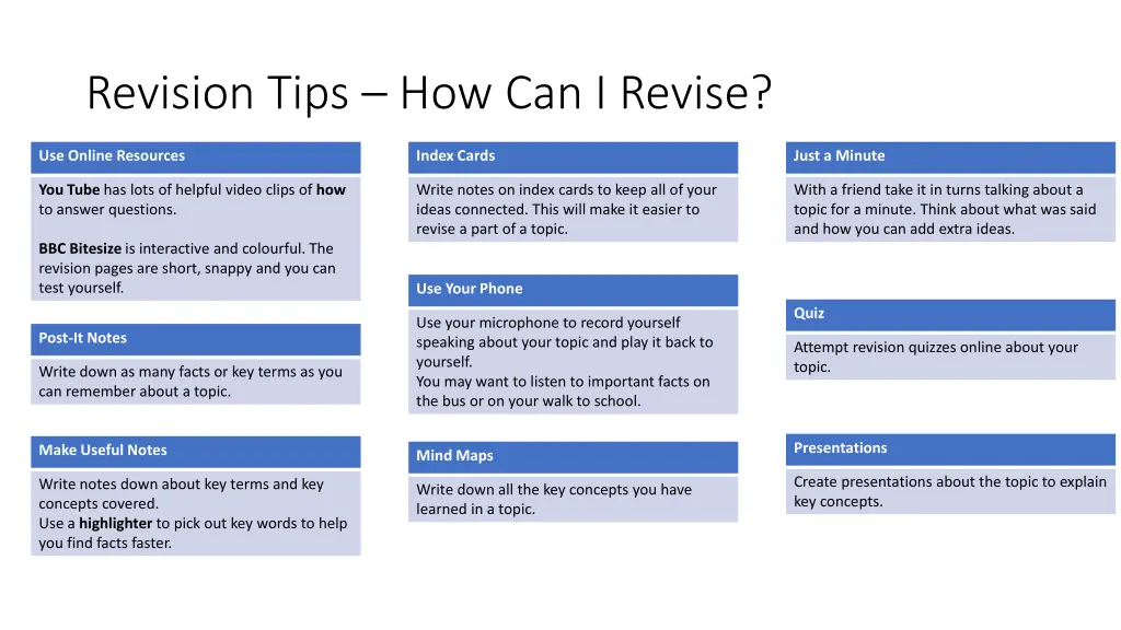 revision tips how can i revise