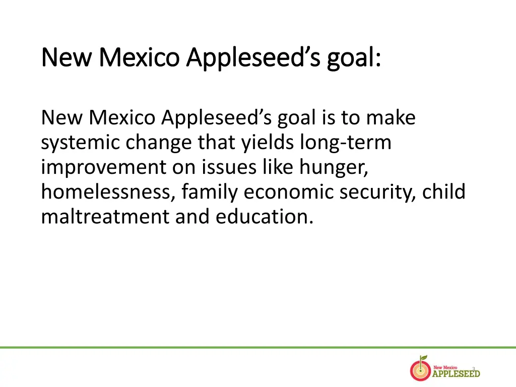 new mexico appleseed s goal new mexico appleseed