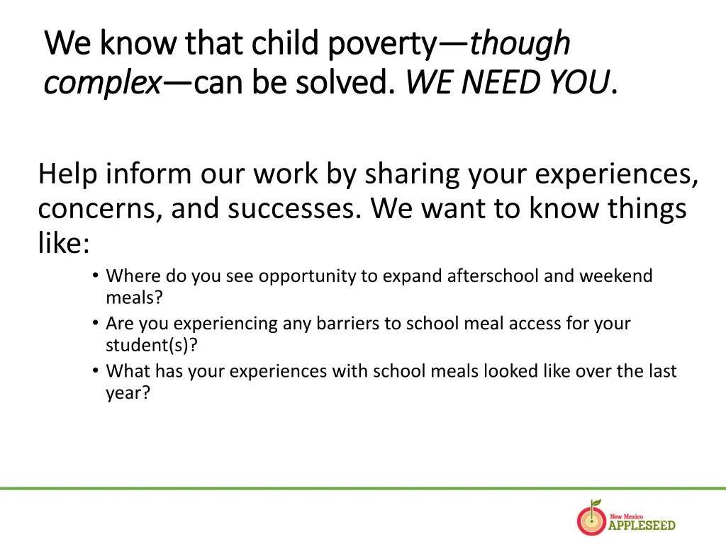 we know that child poverty we know that child