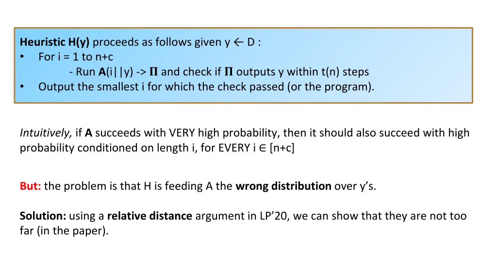 heuristic h y proceeds as follows given