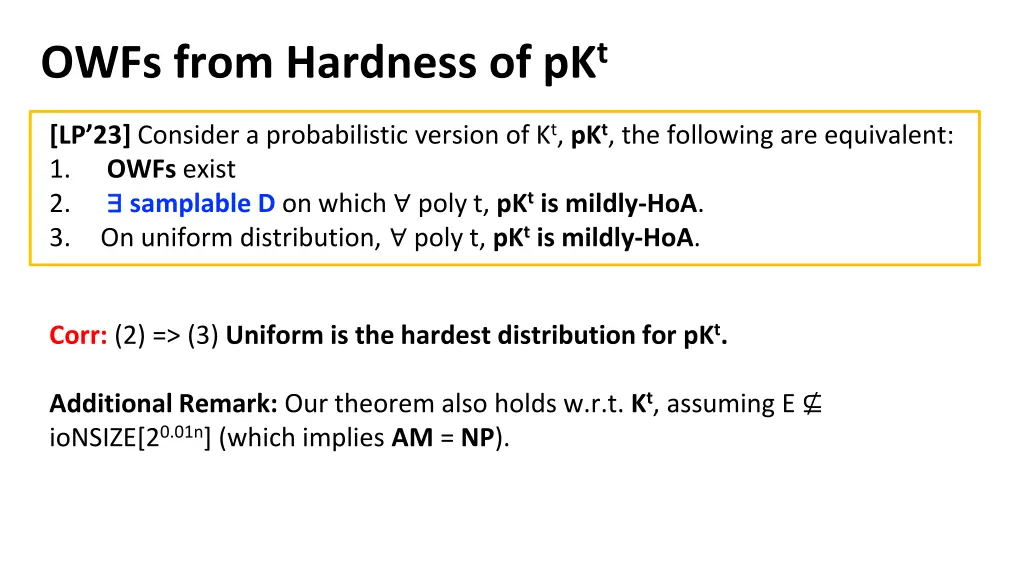 owfs from hardness of pk t 2
