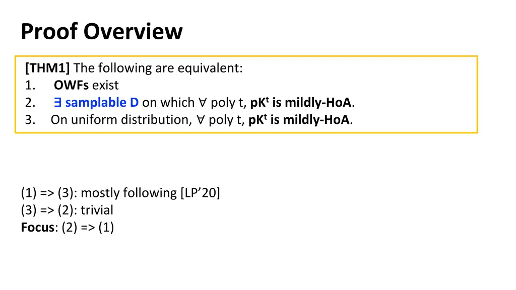 proof overview
