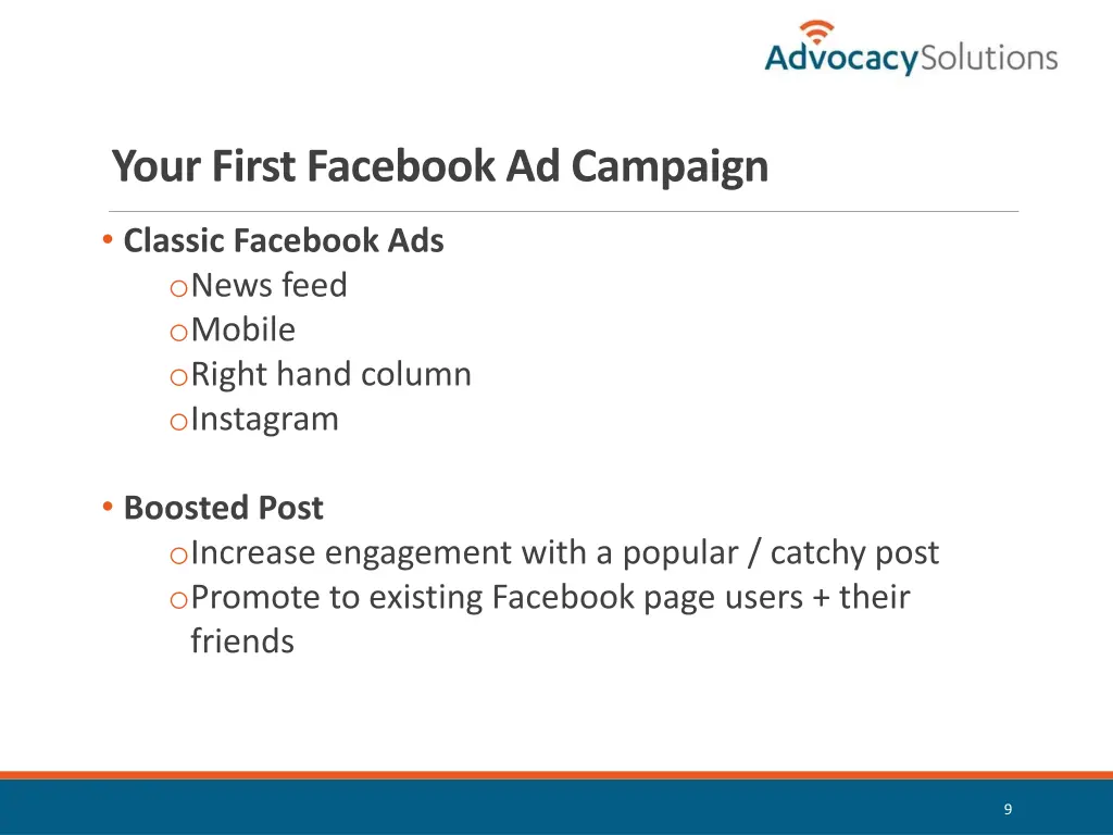 your first facebook ad campaign 1