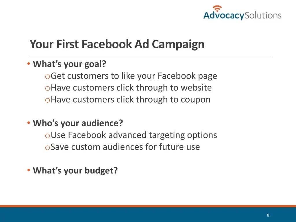 your first facebook ad campaign
