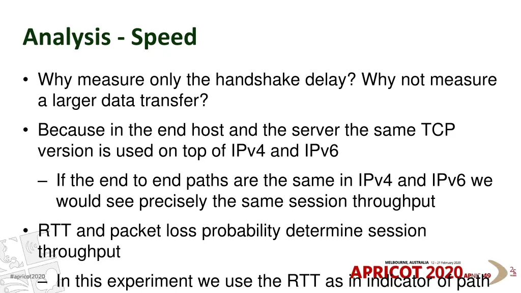 analysis speed