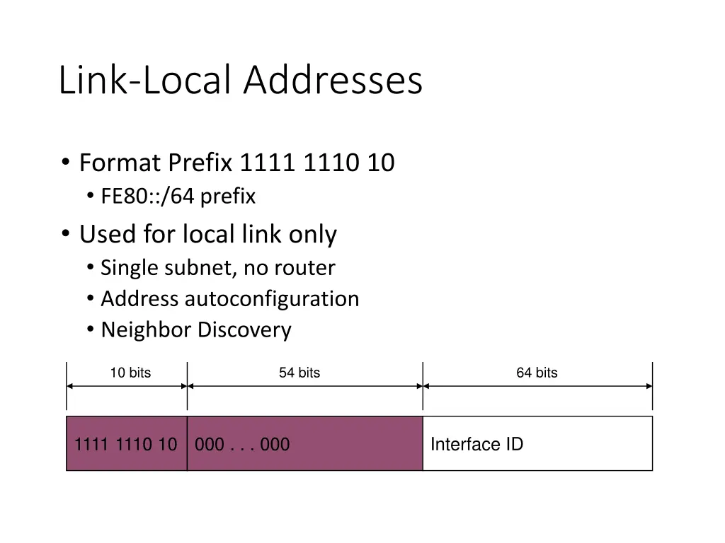 link local addresses