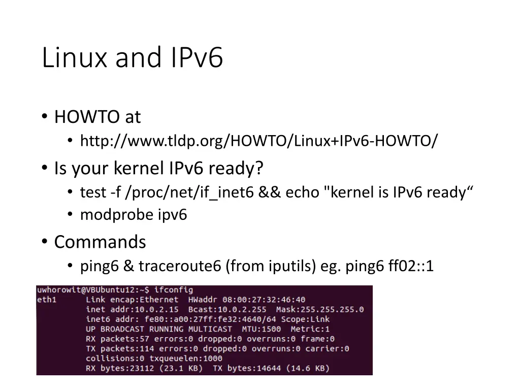 linux and ipv6