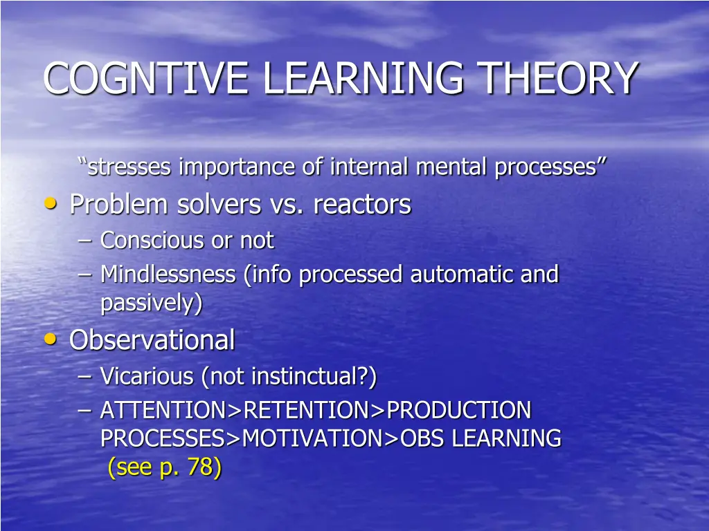 cogntive learning theory