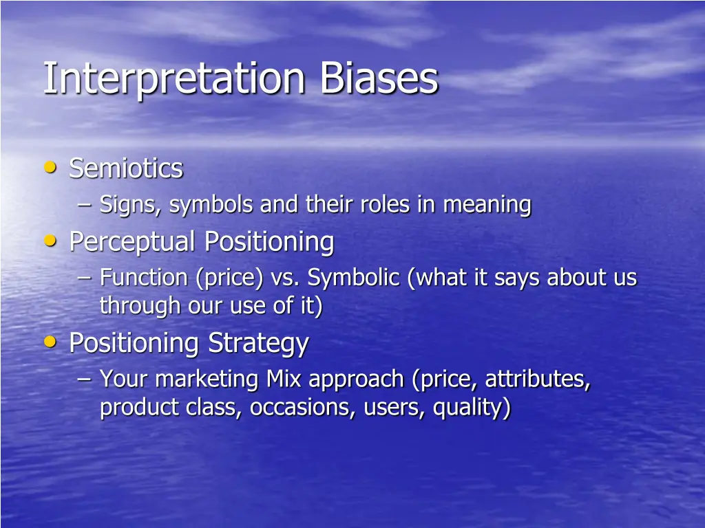 interpretation biases