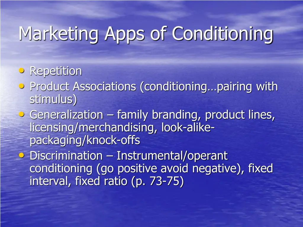 marketing apps of conditioning
