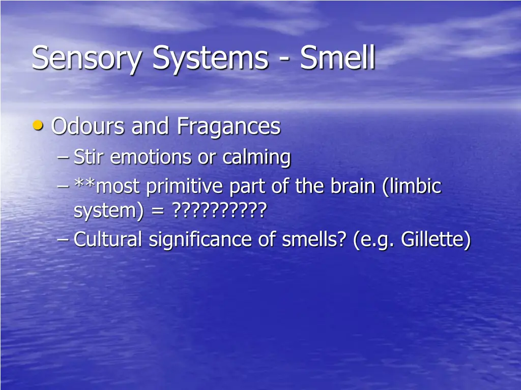 sensory systems smell