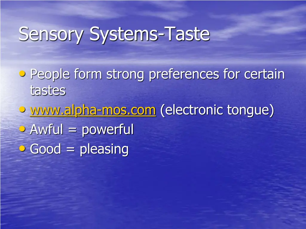 sensory systems taste